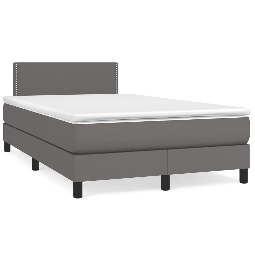 Boxspringbett Mit Matratze Kunstleder Grau