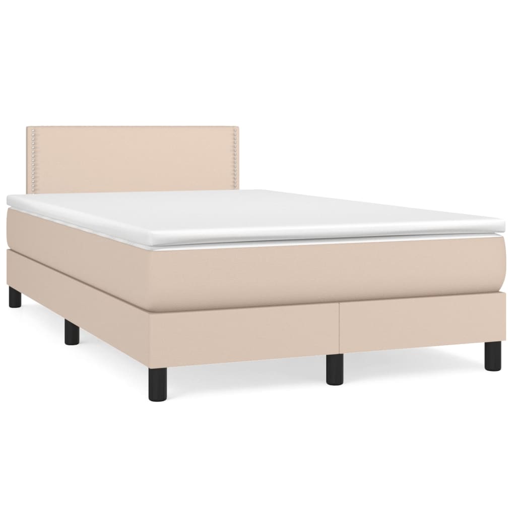 Boxspringbett Mit Matratze -Braun 90X200Cm Kunstleder Cappuccino