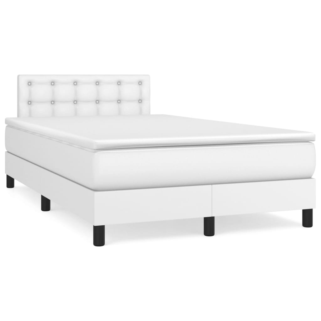 Boxspringbett Mit Matratze Kunstleder Weiß