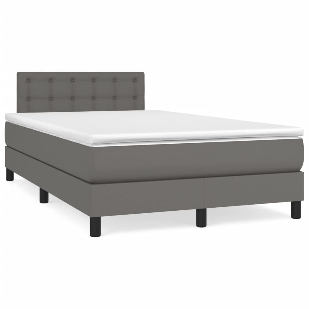 Boxspringbett Mit Matratze Kunstleder Grau