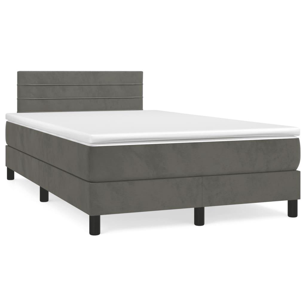 Boxspringbett Mit Matratze Samt Dunkelgrau