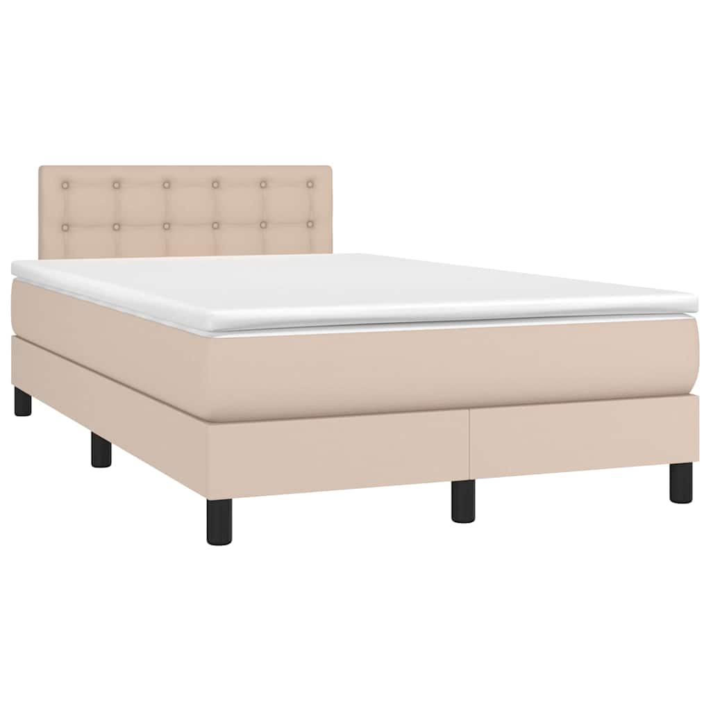 Boxspringbett Mit Matratze & Led -Braun 90X200Cm Cappuccino