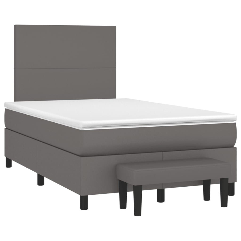 Boxspringbett Mit Matratze Kunstleder Grau