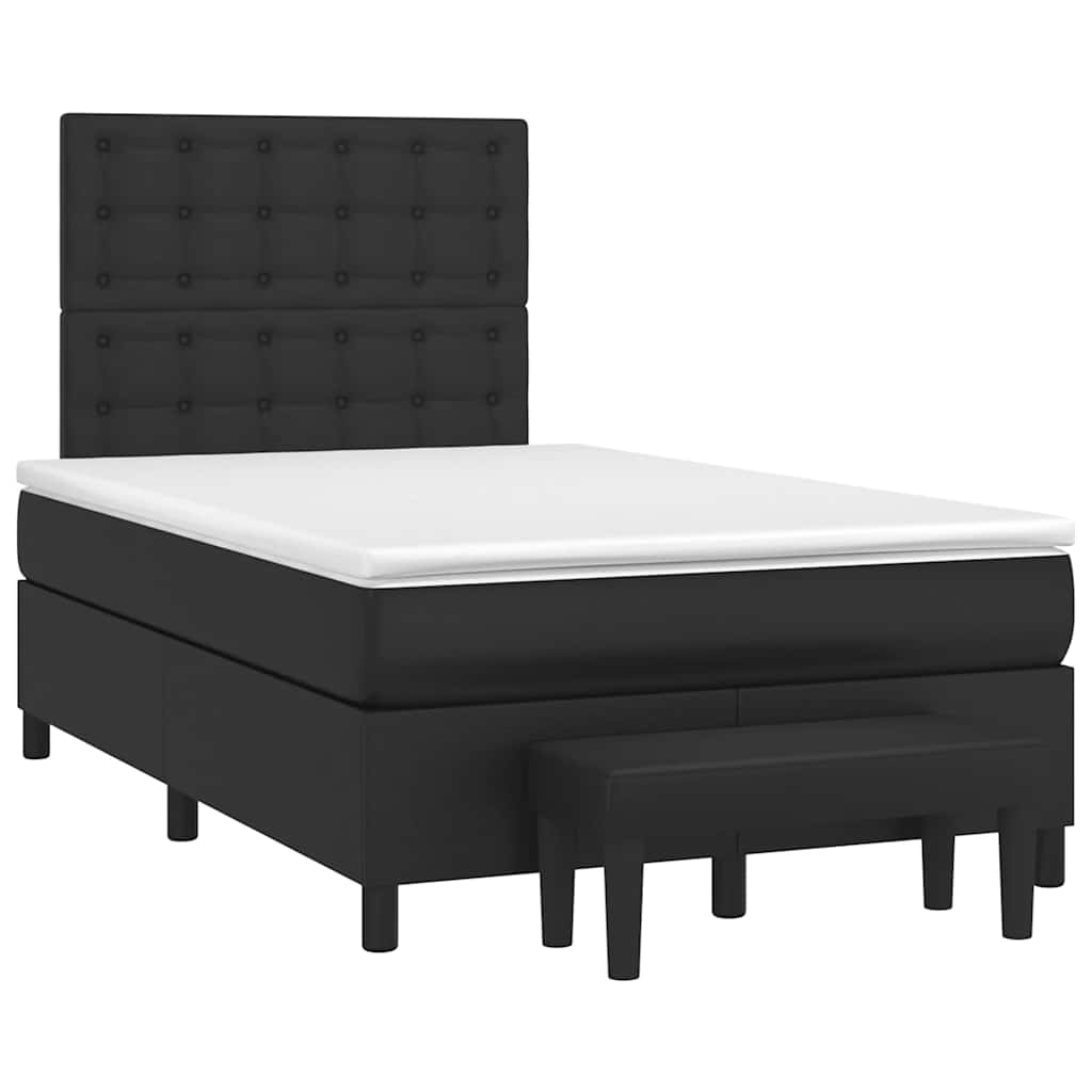 Boxspringbett Mit Matratze Kunstleder Schwarz