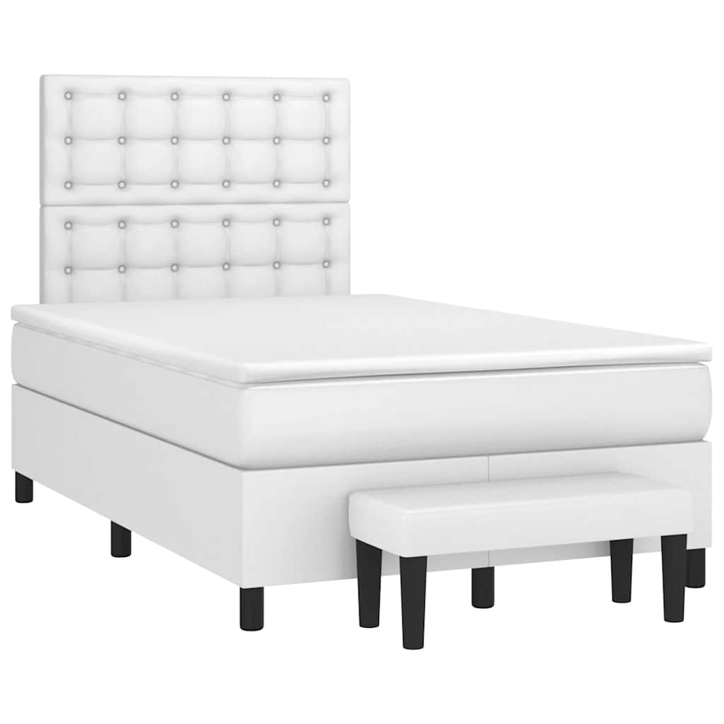 Boxspringbett Mit Matratze Kunstleder Weiß