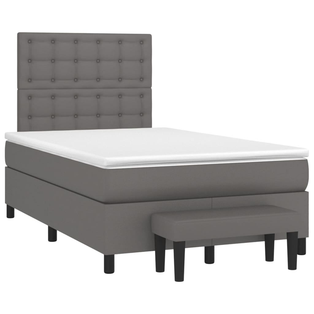 Boxspringbett Mit Matratze Kunstleder Grau