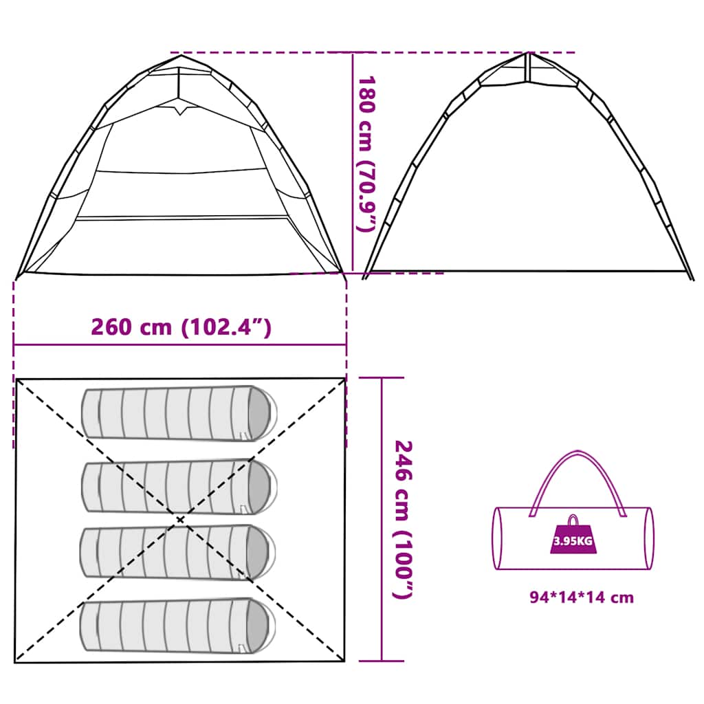 Angelzelt 4 Personen Tarnmuster Quick Release Camouflage