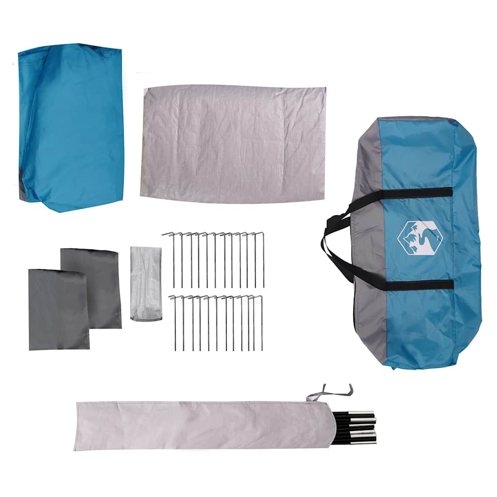 Familienzelt Mit Vorzelt 9 Personen Wasserdicht Blau