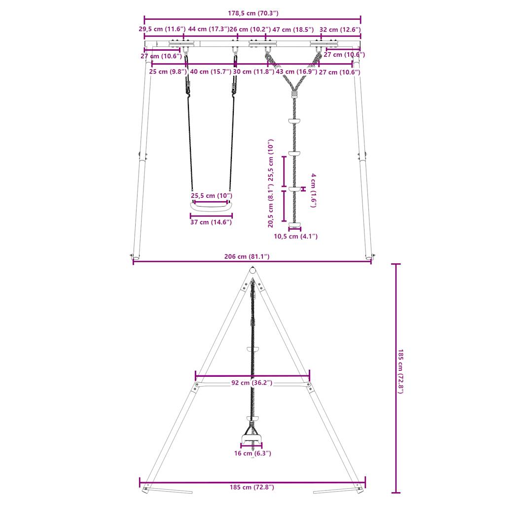 Schaukel-Set Mit Schaukelsitz Und Kletterschaukel