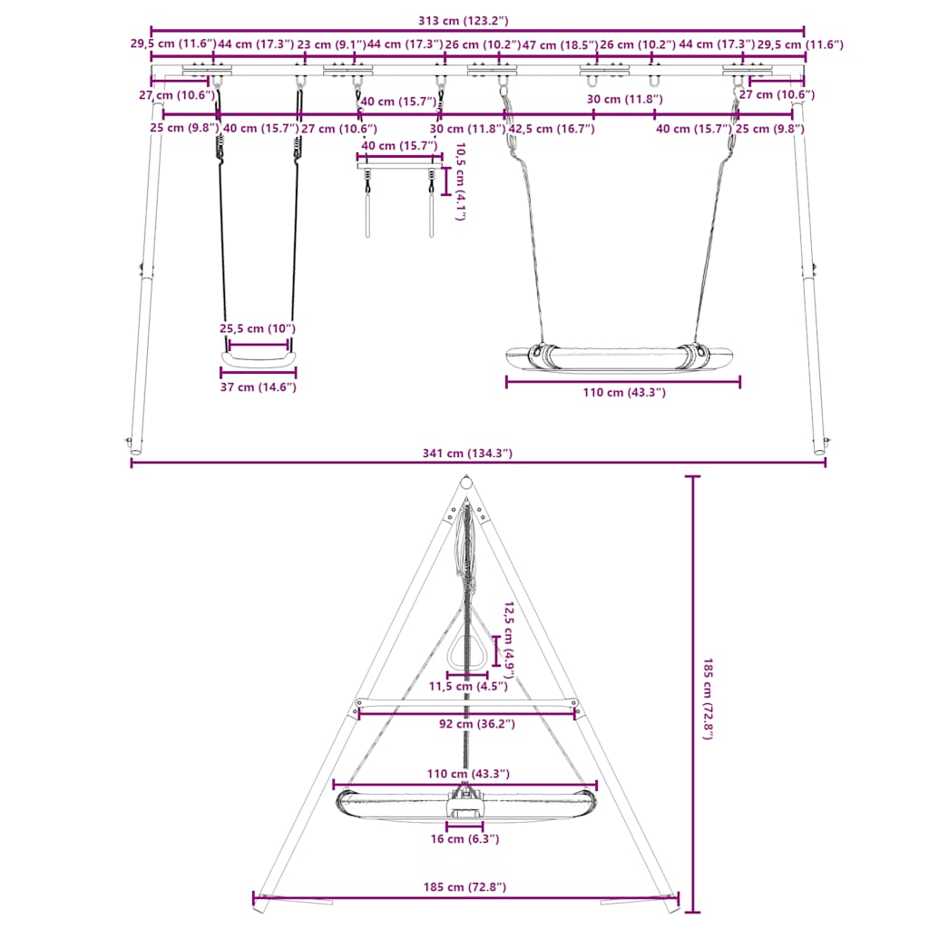 Schaukel-Set Mit Schaukelsitz Trapez Und Nestschaukel