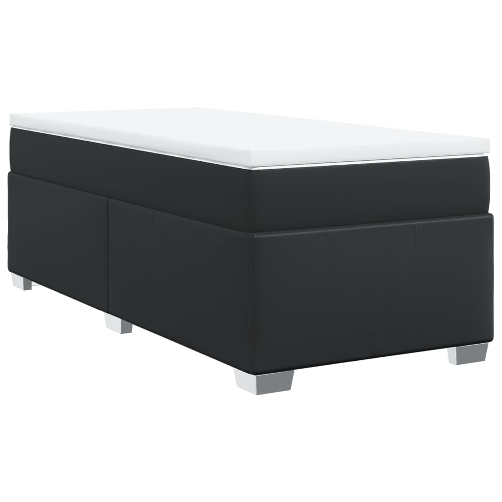 Boxspringbett Mit Matratze Schwarz Kunstleder