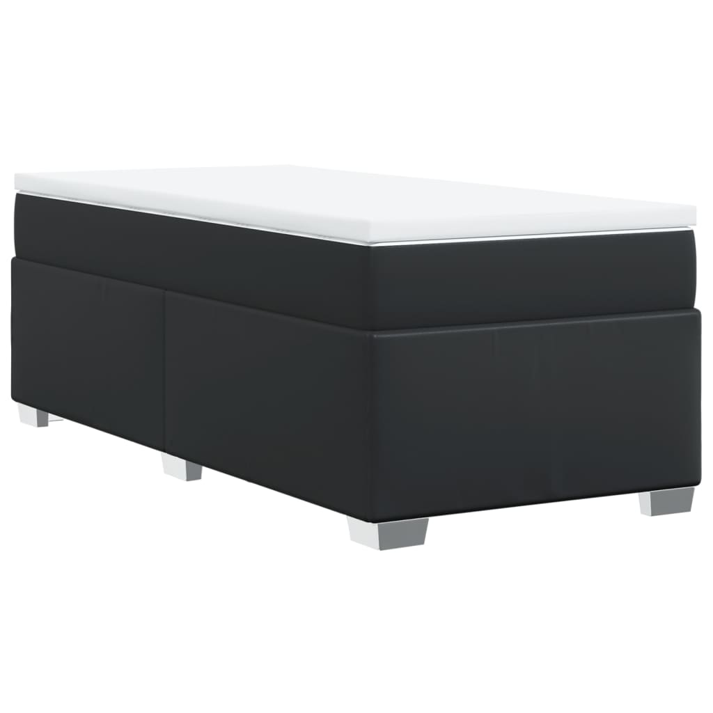 Boxspringbett Mit Matratze Schwarz Kunstleder