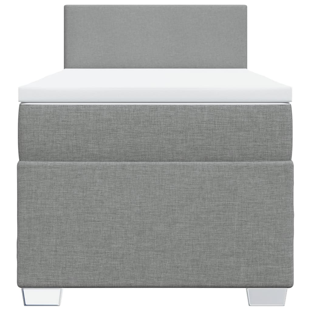 Boxspringbett Mit Matratze Stoff Hellgrau