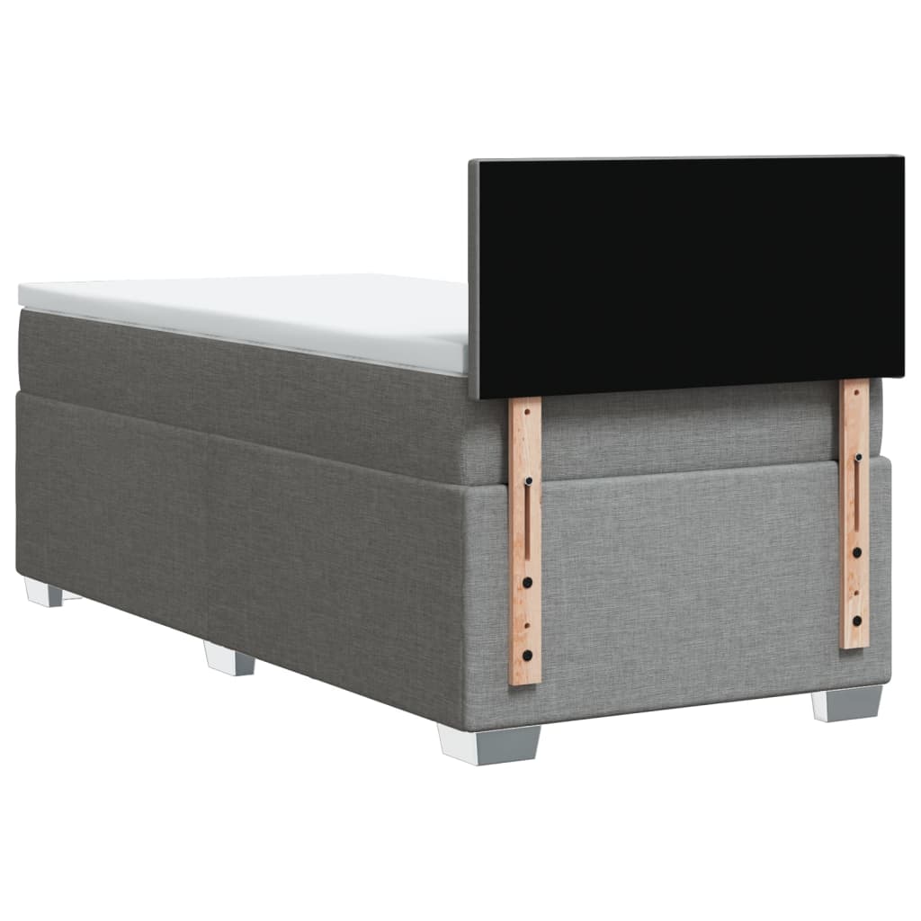 Boxspringbett Mit Matratze Stoff Hellgrau