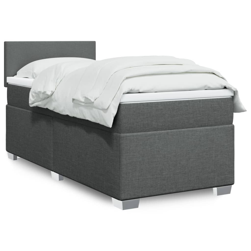 Boxspringbett Mit Matratze Stoff Dunkelgrau