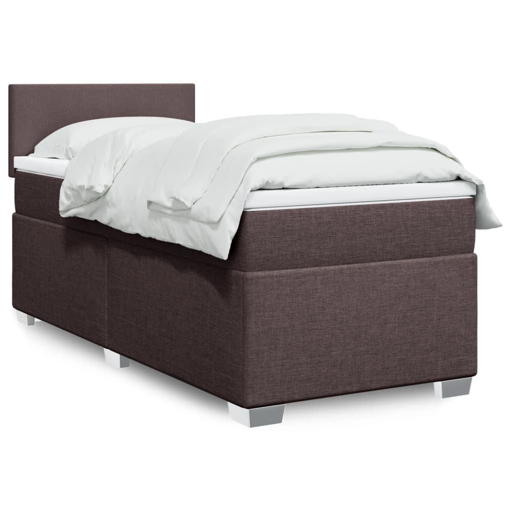 Boxspringbett Mit Matratze Stoff Dunkelbraun
