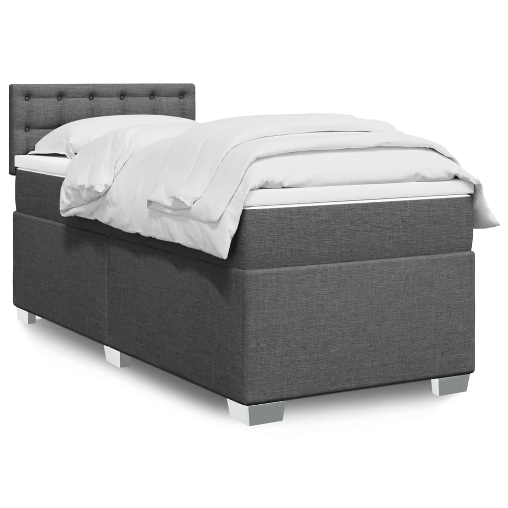 Boxspringbett Mit Matratze Stoff Dunkelgrau