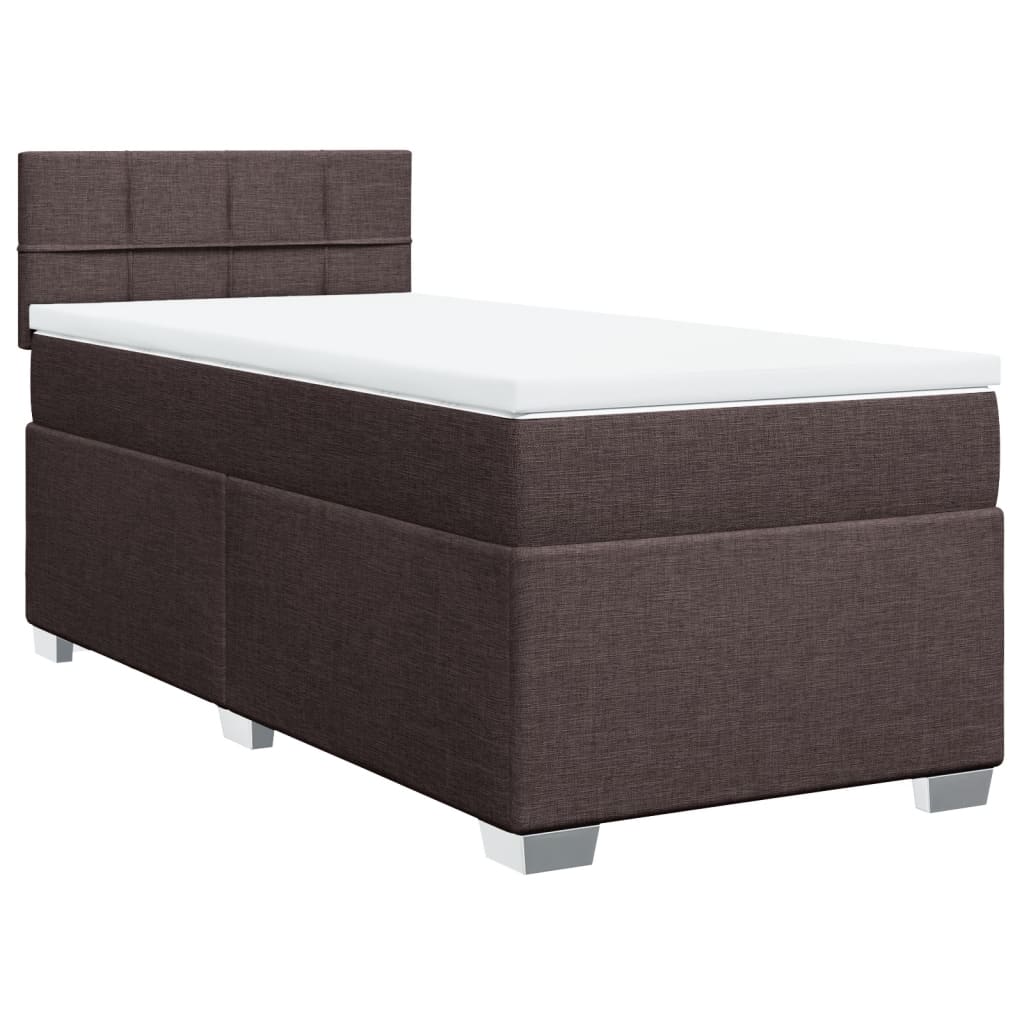 Boxspringbett Mit Matratze Stoff Dunkelbraun