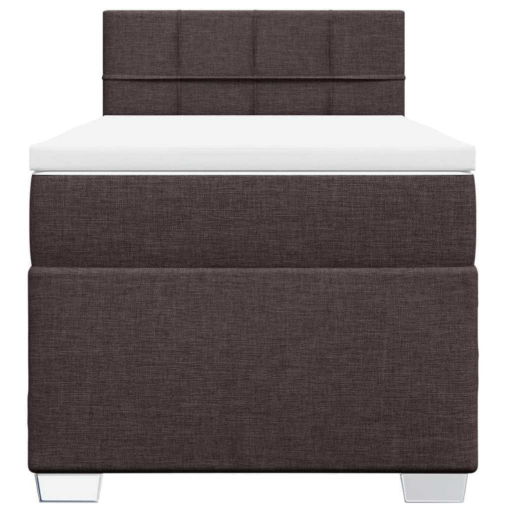 Boxspringbett Mit Matratze Stoff Dunkelbraun