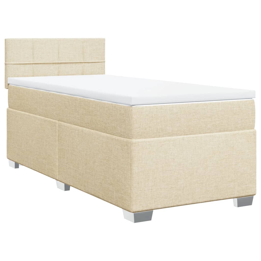 Boxspringbett Mit Matratze Stoff Creme
