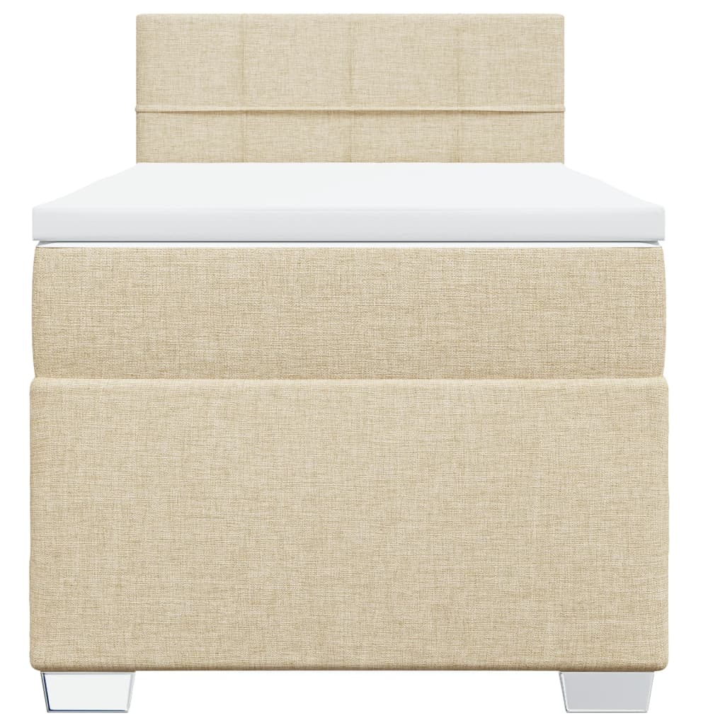 Boxspringbett Mit Matratze Stoff Creme