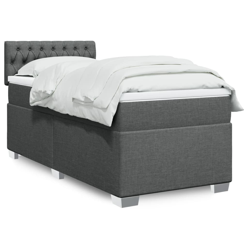 Boxspringbett Mit Matratze Stoff Dunkelgrau