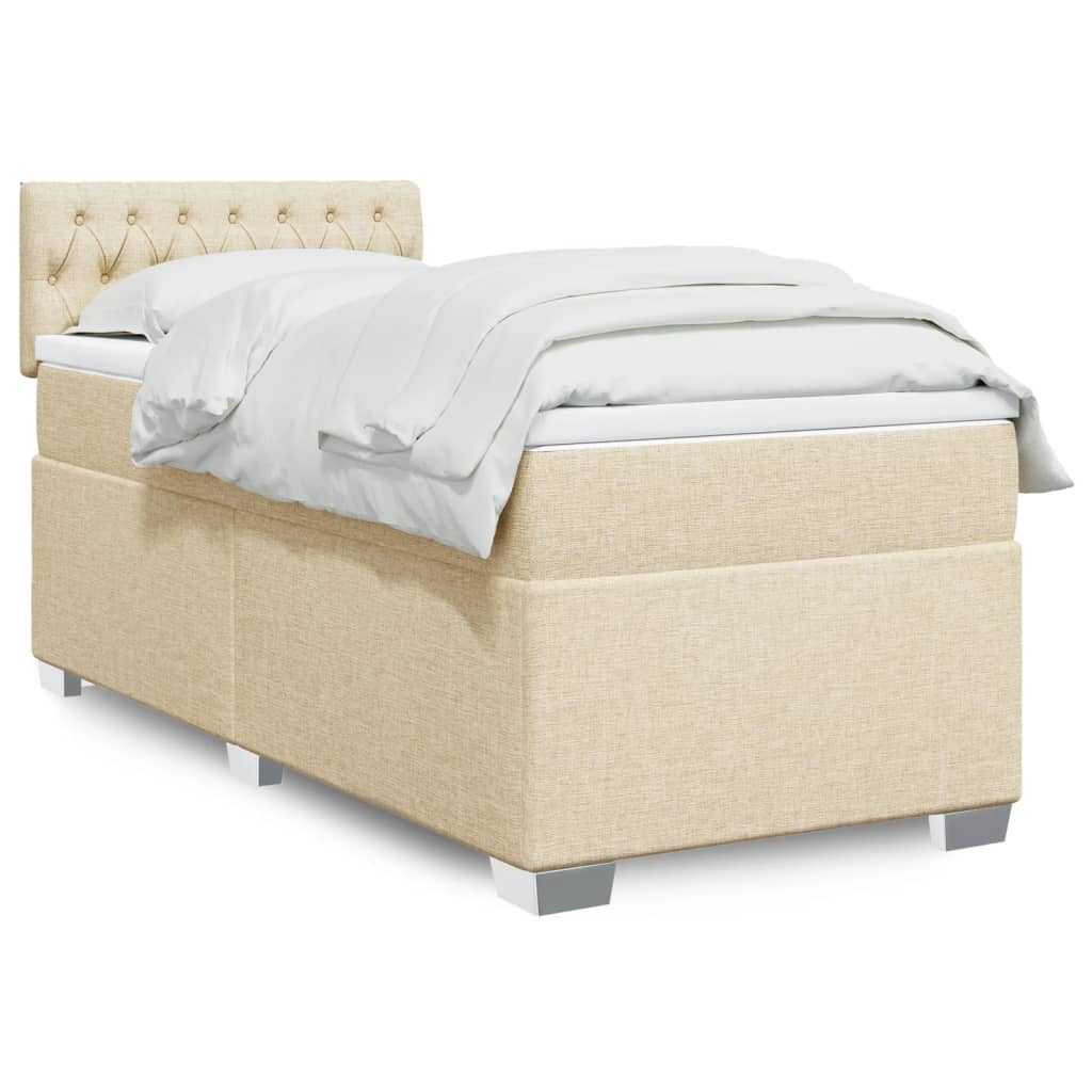 Boxspringbett Mit Matratze Stoff Creme