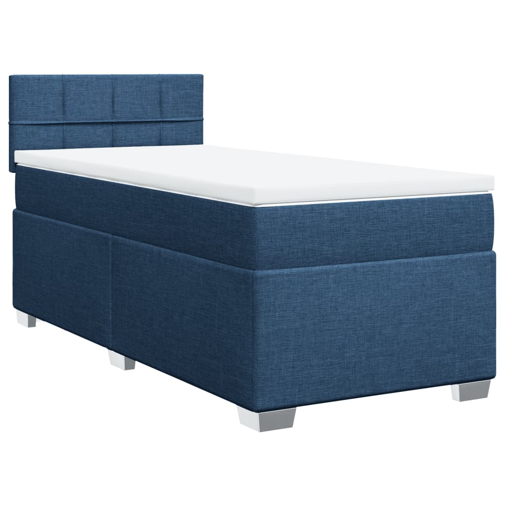 Boxspringbett Mit Matratze Stoff Blau