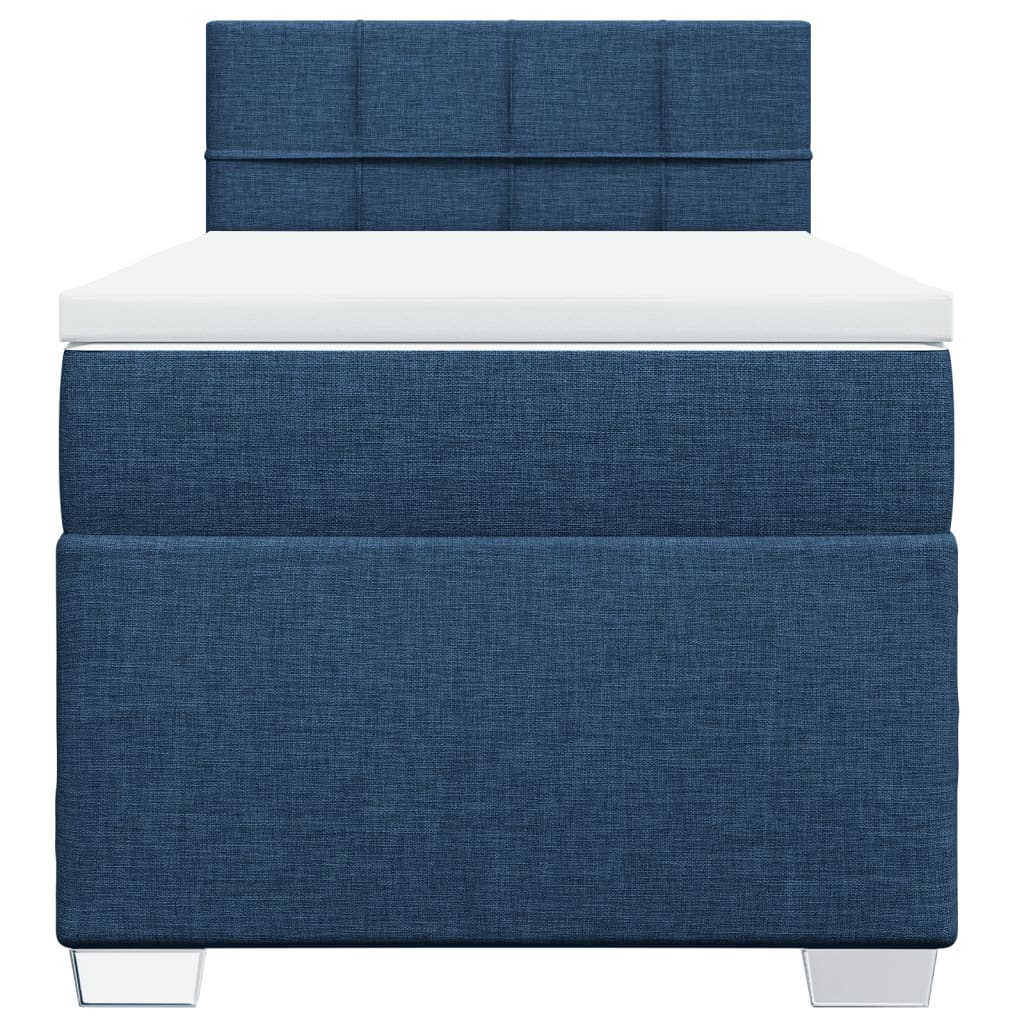 Boxspringbett Mit Matratze Stoff Blau
