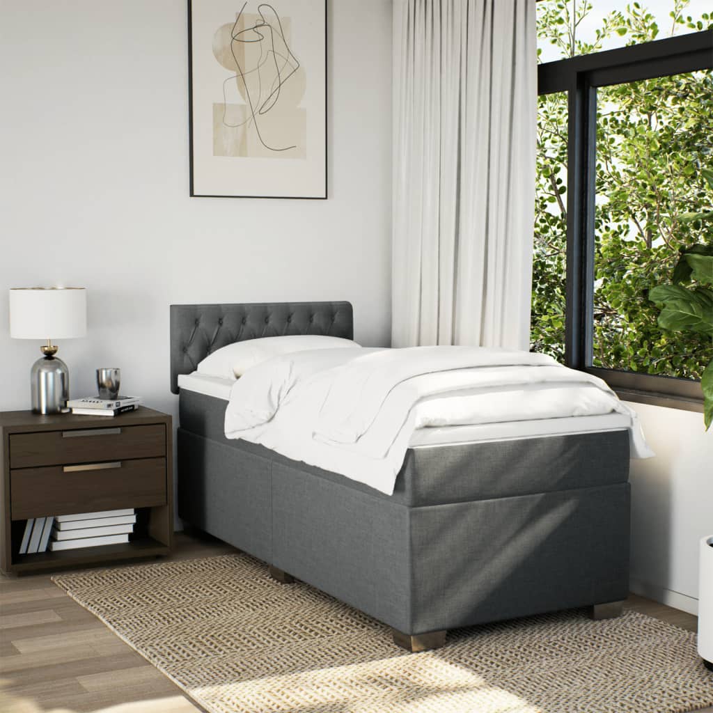 Boxspringbett Mit Matratze Stoff Dunkelgrau