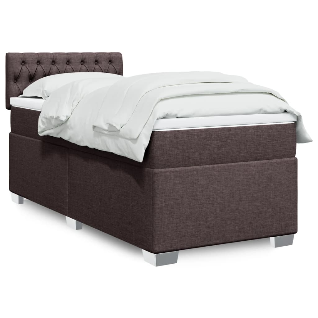 Boxspringbett Mit Matratze Stoff Dunkelbraun