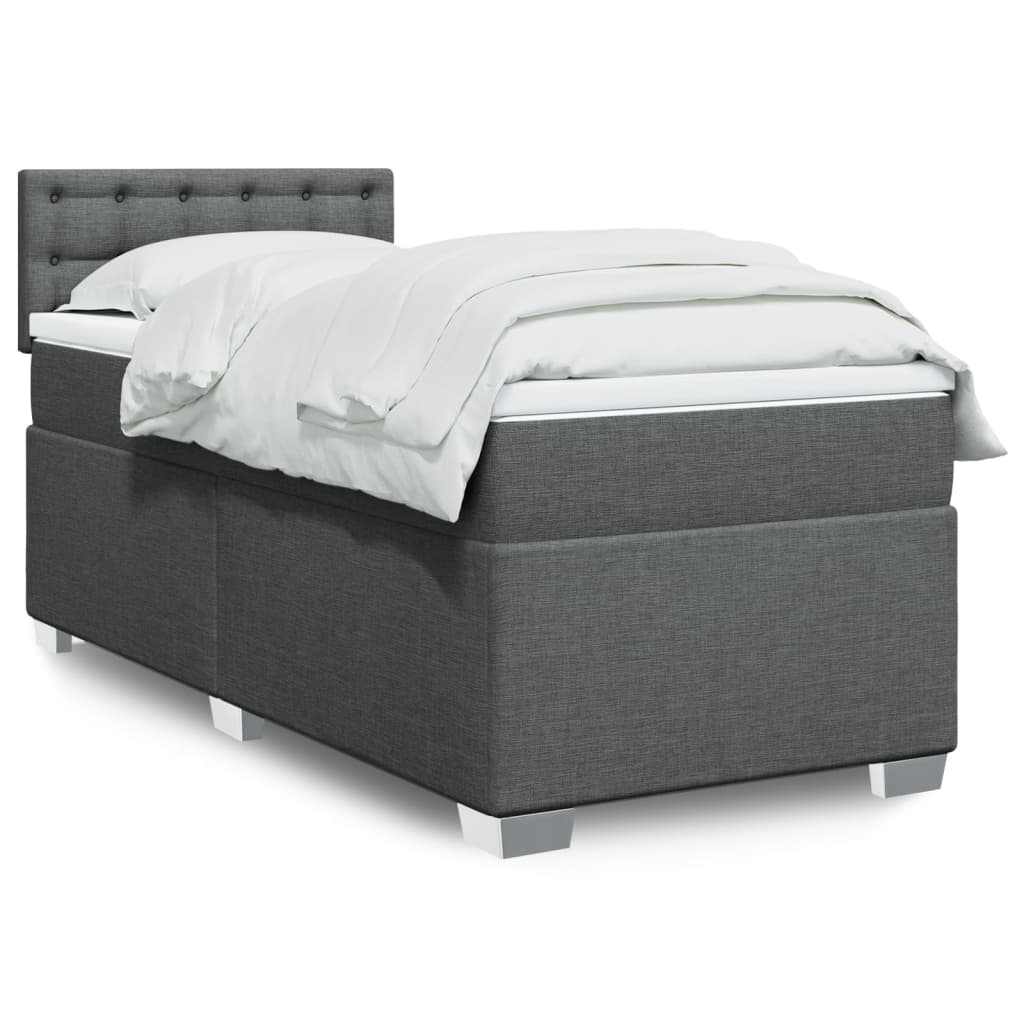 Boxspringbett Mit Matratze Stoff Dunkelgrau