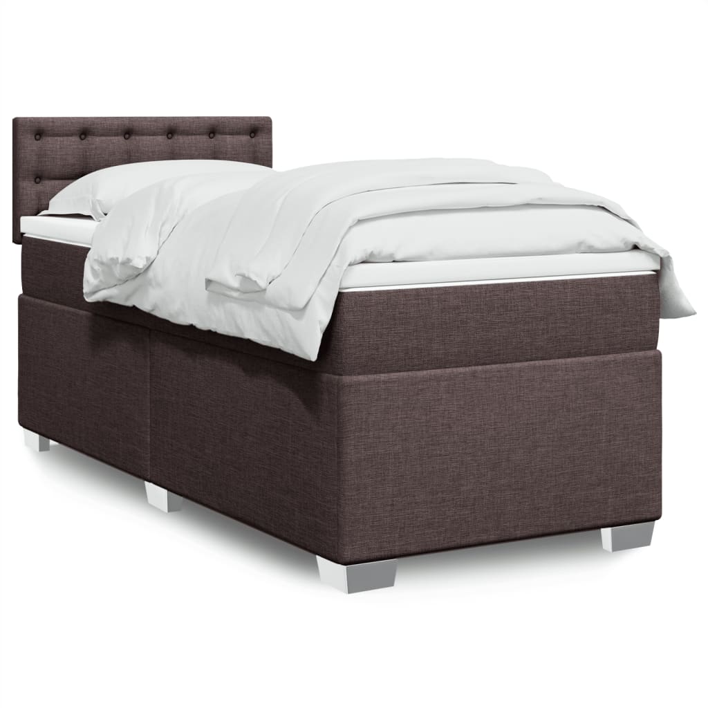 Boxspringbett Mit Matratze Stoff Dunkelbraun