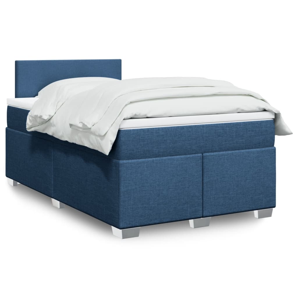 Boxspringbett Mit Matratze Stoff Blau