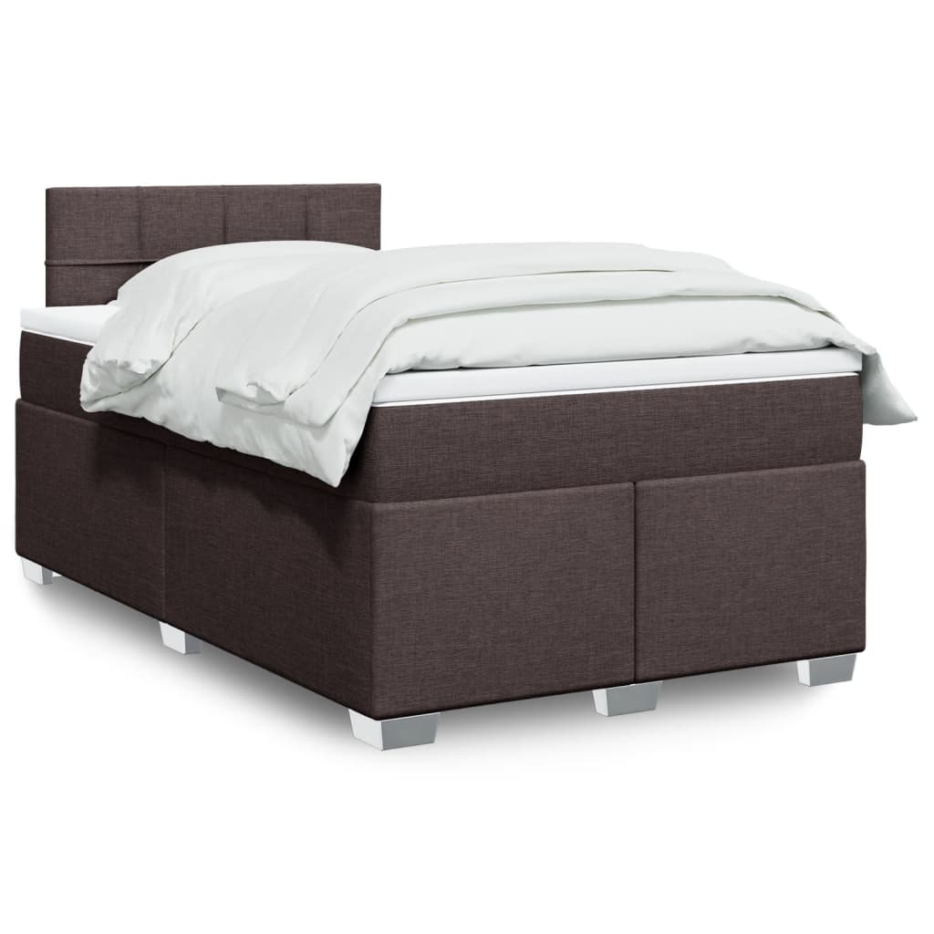 Boxspringbett Mit Matratze Stoff Dunkelbraun