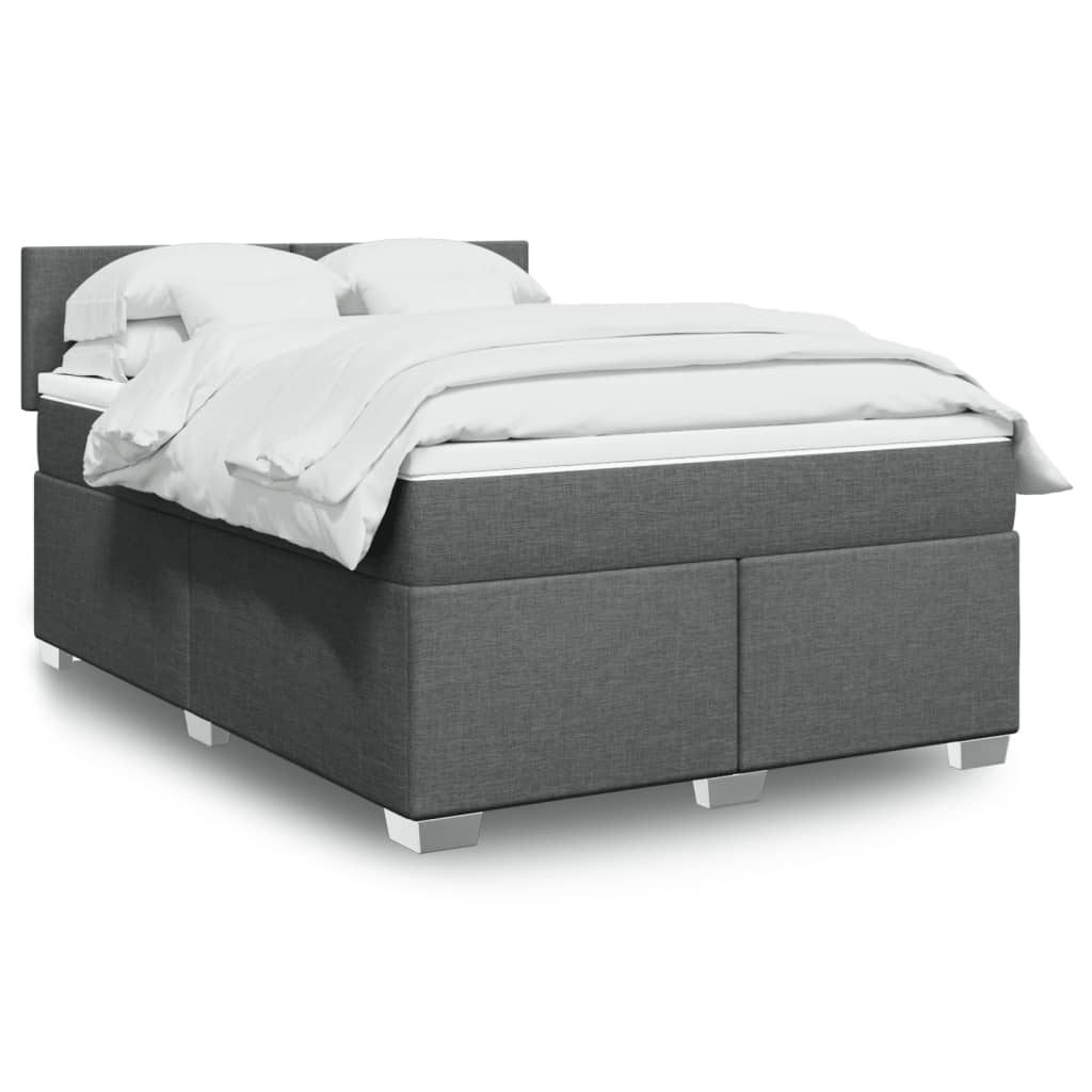 Boxspringbett Mit Matratze Stoff Dunkelgrau
