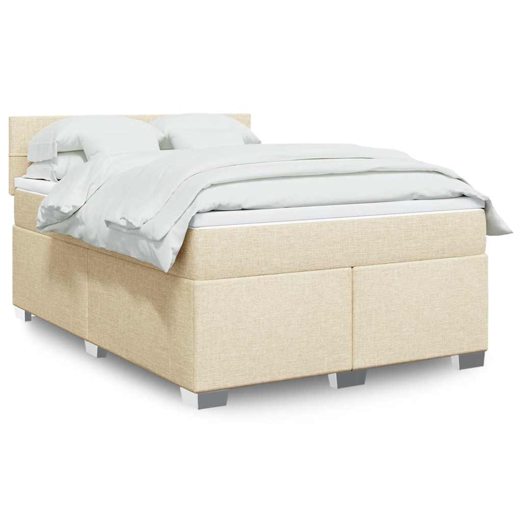 Boxspringbett Mit Matratze Stoff Creme