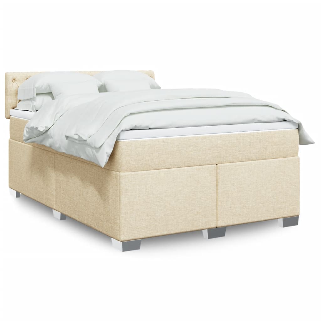 Boxspringbett Mit Matratze Stoff Creme