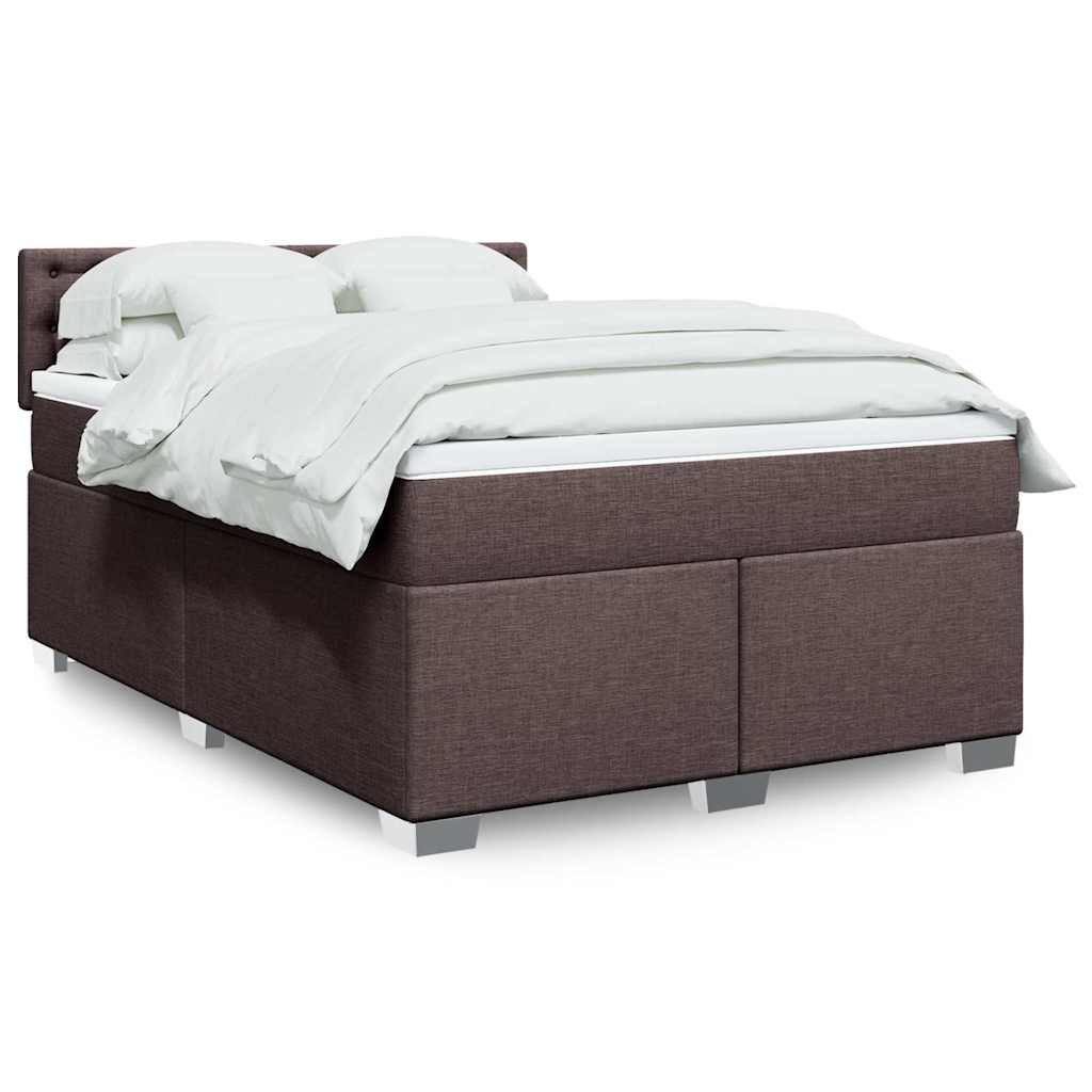 Boxspringbett Mit Matratze Stoff Dunkelbraun