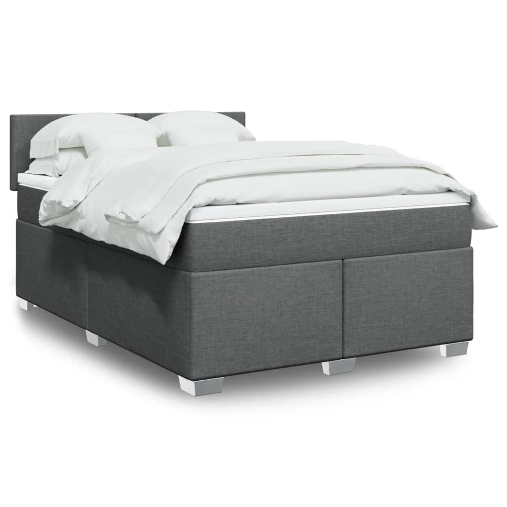 Boxspringbett Mit Matratze Stoff Dunkelgrau