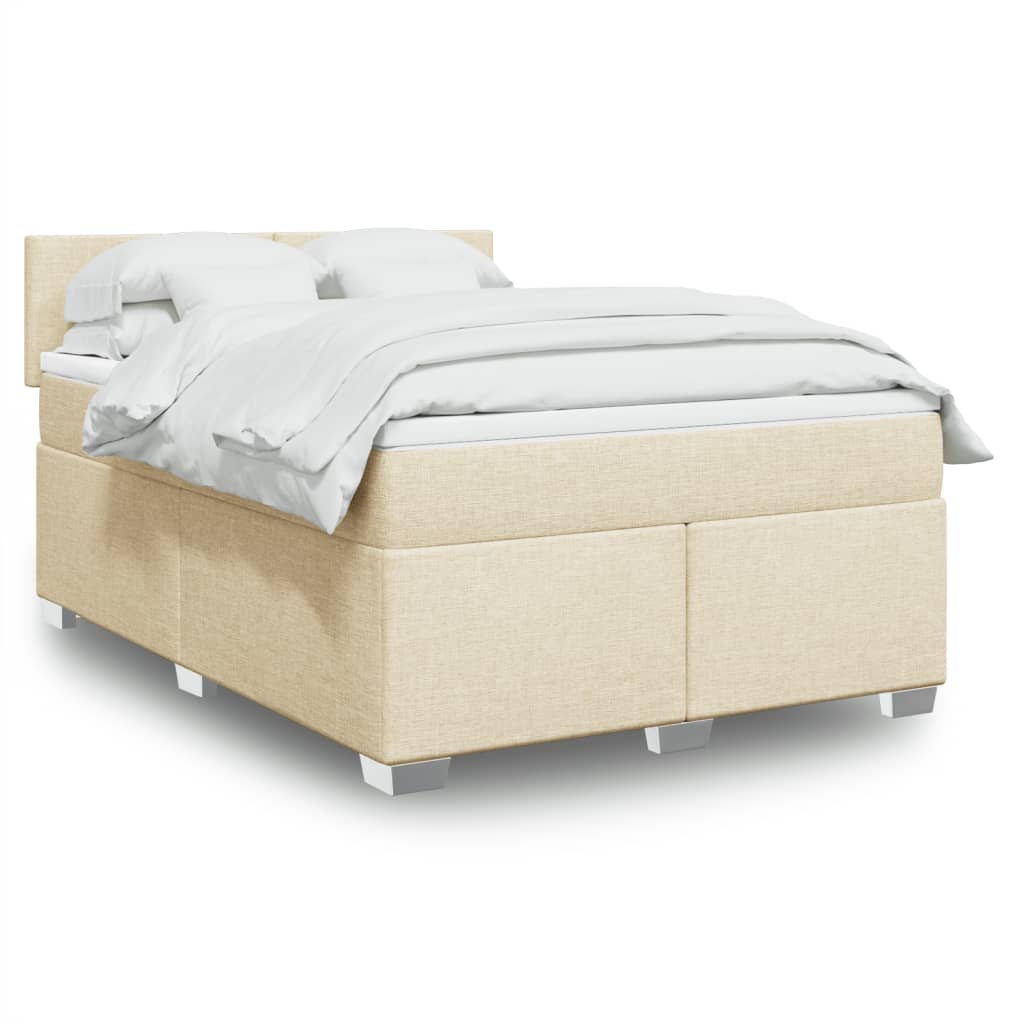 Boxspringbett Mit Matratze Stoff Creme