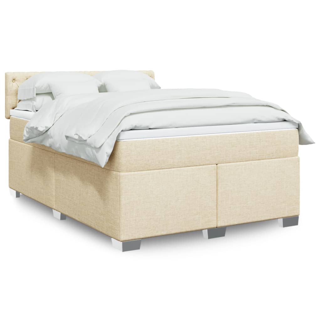Boxspringbett Mit Matratze Stoff Creme