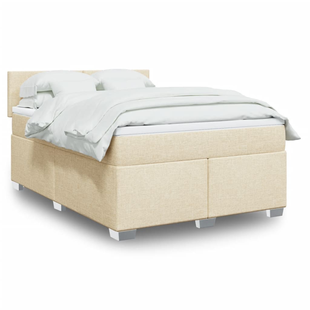 Boxspringbett Mit Matratze Stoff Creme