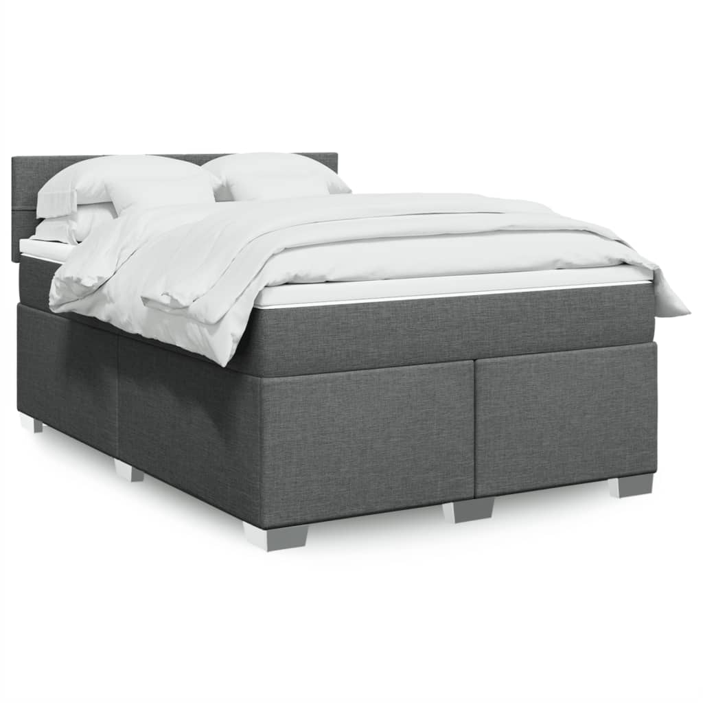 Boxspringbett Mit Matratze Stoff Dunkelgrau