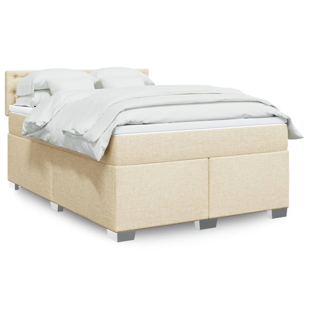 Boxspringbett Mit Matratze Stoff Creme