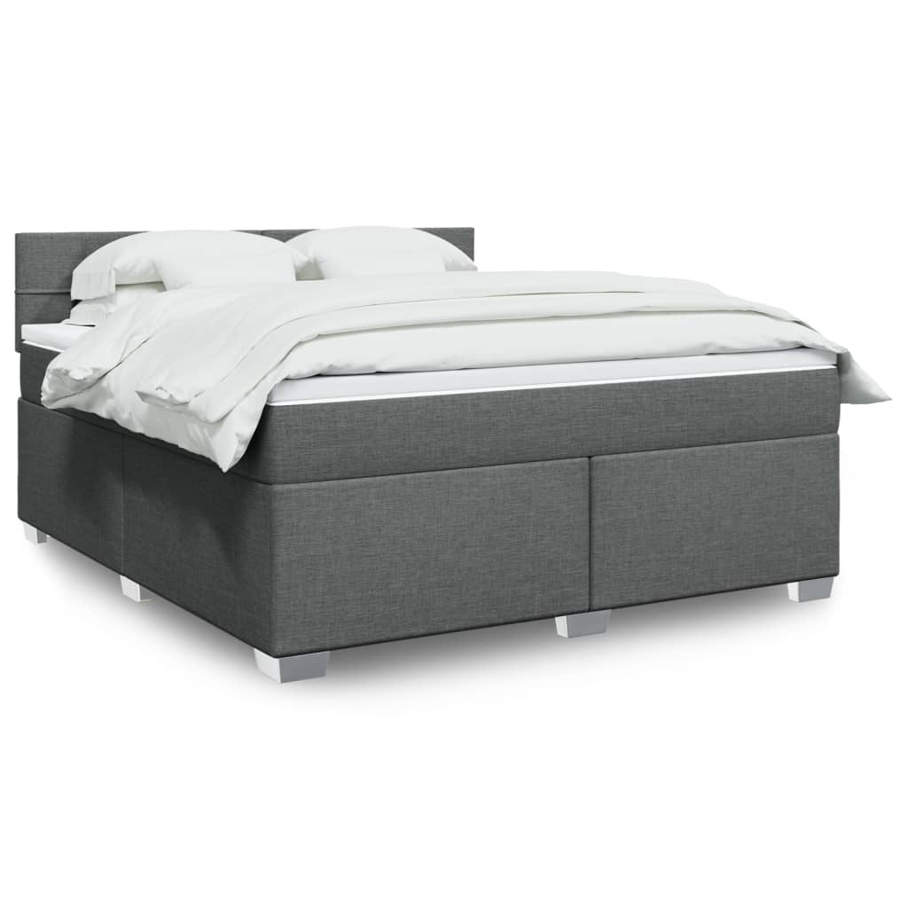 Boxspringbett Mit Matratze Stoff Dunkelgrau