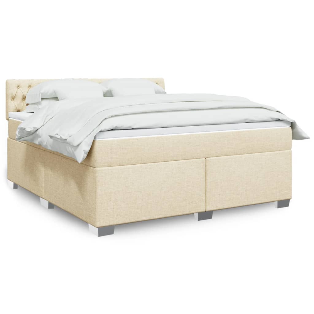 Boxspringbett Mit Matratze Stoff Creme