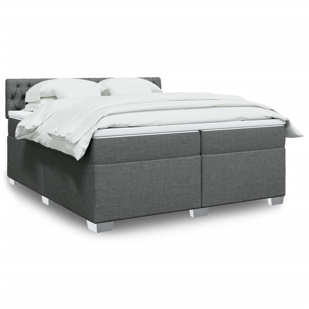 Boxspringbett Mit Matratze Stoff Dunkelgrau