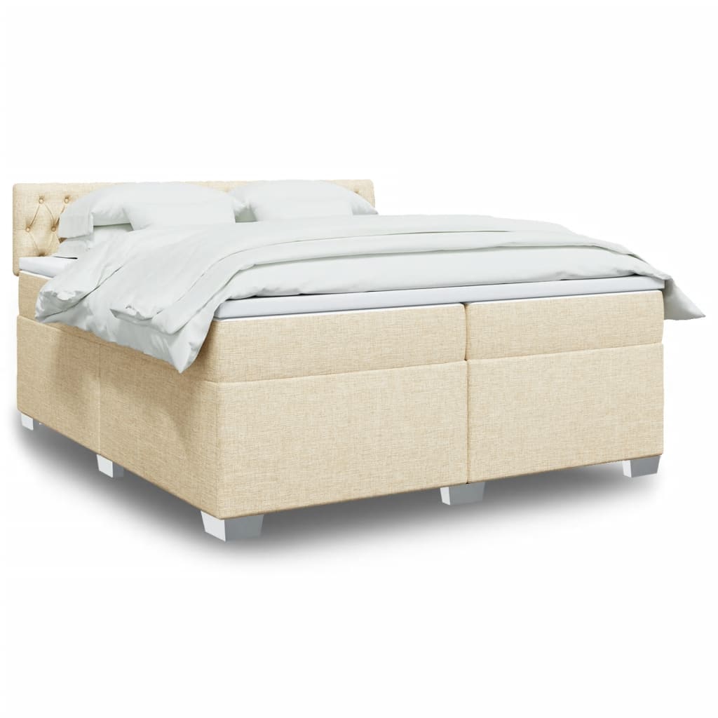 Boxspringbett Mit Matratze Stoff Creme