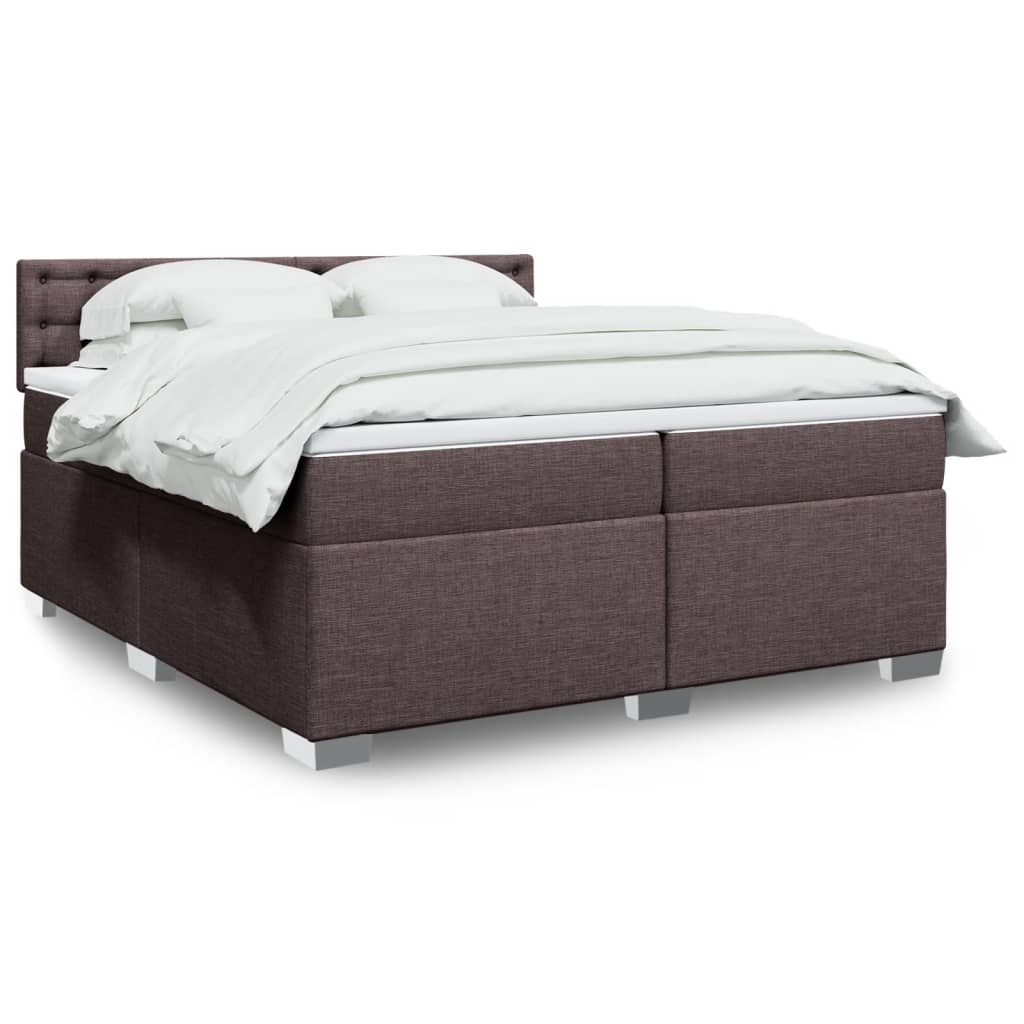 Boxspringbett Mit Matratze Stoff Dunkelbraun